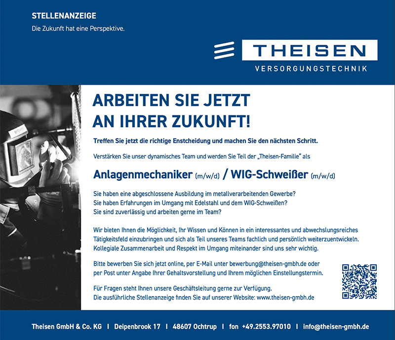 Jobs / Ausbildungsstellen Theisen GmbH & Co. KG